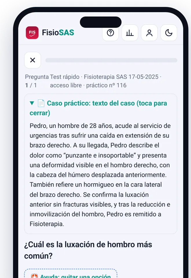 Pregunta real de la app: la respuesta elegida se marca en rojo y la correcta en verde, con el aviso «Incorrecta»