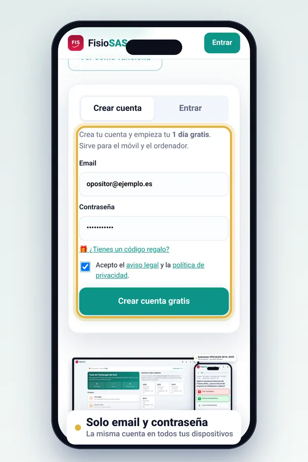 Pantalla de registro
