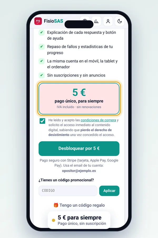 Pantalla de desbloqueo por 5 euros
